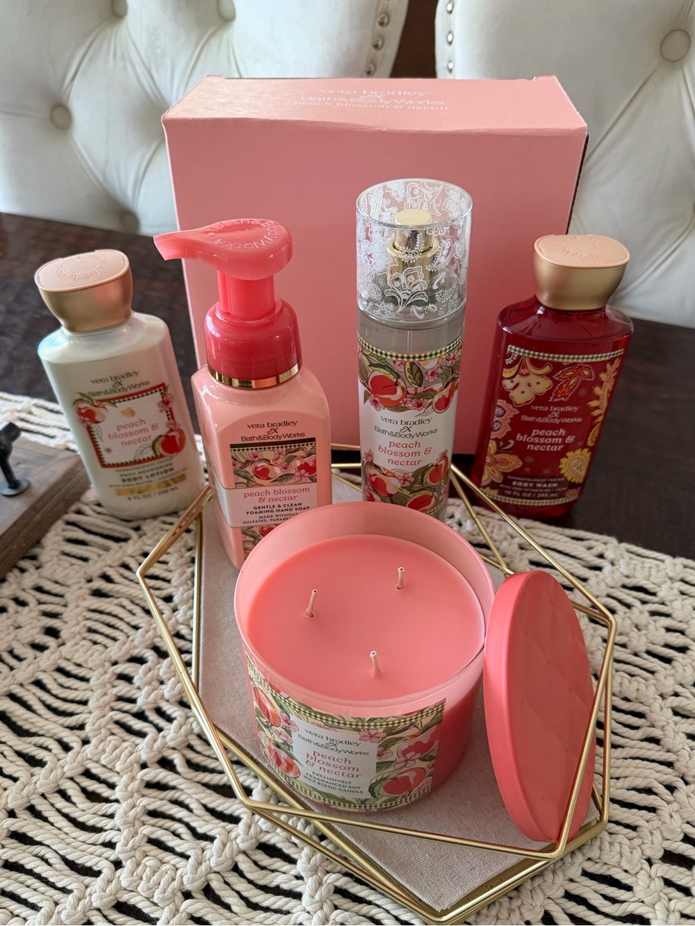 Bath & Body Works and Vera Bradley Peach Blossom & Nectar Gift Set — New in Box